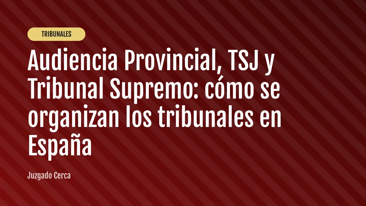 Audiencia Provincial, TSJ y Tribunal Supremo: cómo se organizan los tribunales en España