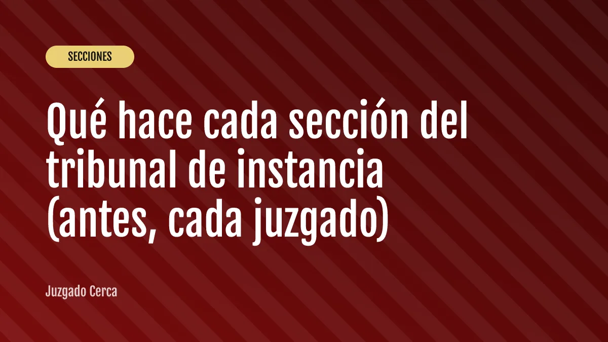 Qué hace cada sección del tribunal de instancia (antes, cada juzgado)